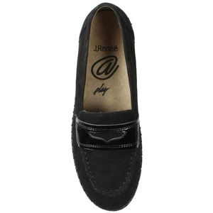NWT J Renee black suede platform loafers